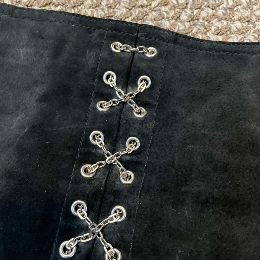 Wilson’s Leather Maxima Y2K Chain Lace Up Goth Biker mini skirt - Picture 9 of 9